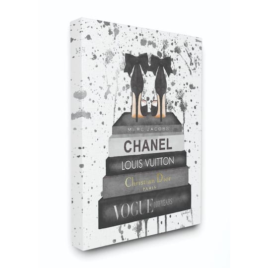 Stupell Industries Fashion Books & Gray Heels Canvas Wall Art
